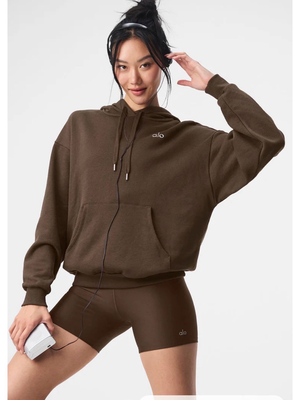 Alo Accolade hoodie  XS espresso brown